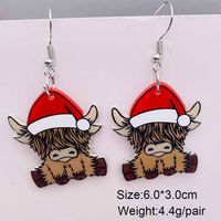 1 Pair Cute Christmas Tree Skull Antlers Arylic Drop Earrings main image 2