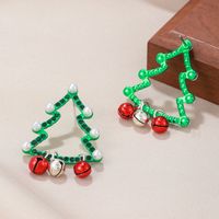 1 Pair Simple Style Christmas Hat Christmas Tree Bell Alloy Ear Hook sku image 4