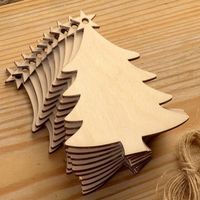 Simple Style Christmas Tree Wood Daily Hanging Ornaments sku image 2