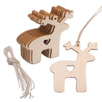 Simple Style Christmas Tree Wood Daily Hanging Ornaments sku image 4