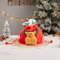 Christmas Cartoon Style Cute Santa Claus Snowman Cloth Party Festival Gift Bags sku image 3