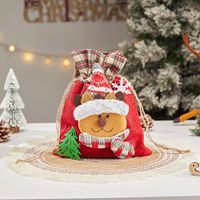 Christmas Cartoon Style Cute Santa Claus Snowman Cloth Party Festival Gift Bags sku image 38