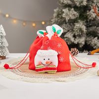Christmas Cartoon Style Cute Santa Claus Snowman Cloth Party Festival Gift Bags sku image 2