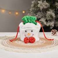 Christmas Cartoon Style Cute Santa Claus Snowman Cloth Party Festival Gift Bags sku image 16