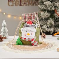 Christmas Cartoon Style Cute Santa Claus Snowman Cloth Party Festival Gift Bags sku image 37