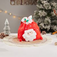 Christmas Cartoon Style Cute Santa Claus Snowman Cloth Party Festival Gift Bags sku image 1