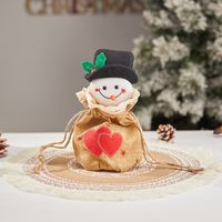 Christmas Cartoon Style Cute Santa Claus Snowman Cloth Party Festival Gift Bags sku image 22