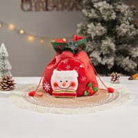 Christmas Cartoon Style Cute Santa Claus Snowman Cloth Party Festival Gift Bags sku image 6