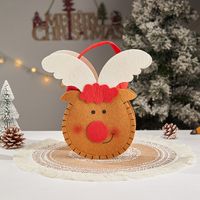 Christmas Cartoon Style Cute Santa Claus Snowman Cloth Party Festival Gift Bags sku image 14