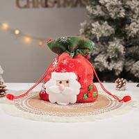 Christmas Cartoon Style Cute Santa Claus Snowman Cloth Party Festival Gift Bags sku image 5