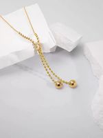 Titanium Steel 18K Gold Plated Modern Style Korean Style Plating Round Dots Pendant Necklace main image 4