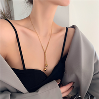 Titanium Steel 18K Gold Plated Modern Style Korean Style Plating Round Dots Pendant Necklace main image 7