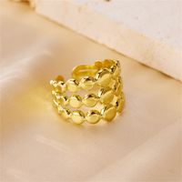 Casual Simple Style Classic Style Solid Color Stainless Steel Plating 18k Gold Plated Open Rings main image 4