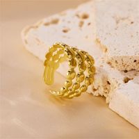 Casual Simple Style Classic Style Solid Color Stainless Steel Plating 18k Gold Plated Open Rings main image 1