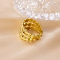 Casual Simple Style Classic Style Solid Color Stainless Steel Plating 18k Gold Plated Open Rings main image 5