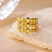 Casual Simple Style Classic Style Solid Color Stainless Steel Plating 18k Gold Plated Open Rings main image 3