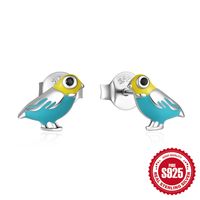 1 Pair Cute Simple Style Cartoon Plating Sterling Silver Zircon Ear Studs sku image 2