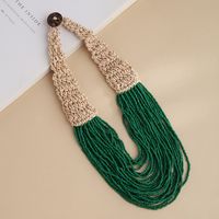 Ethnic Style U Shape Glass Knitting Women's Necklace sku image 9