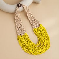 Ethnic Style U Shape Glass Knitting Women's Necklace main image 3