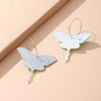 1 Pair Cute Butterfly Plating Arylic Alloy Hoop Earrings main image 5