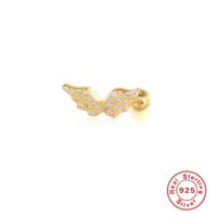 1 Piece Vintage Style Ice Cream Heart Shape Butterfly Plating Inlay Sterling Silver Zircon Ear Studs sku image 14