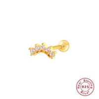 1 Piece Vintage Style Ice Cream Heart Shape Butterfly Plating Inlay Sterling Silver Zircon Ear Studs main image 2