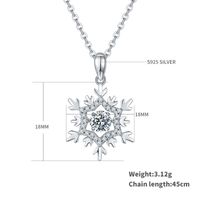 Sterling Silber Einfacher Stil Schneeflocke GRA Überzug Inlay Moissanit Halskette sku image 1