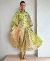 Women's Regular Dress Streetwear Shirt Collar Printing Pocket Long Sleeve Ditsy Floral Maxi Long Dress Travel Daily sku image 2