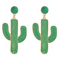 1 Pair Elegant Lady Pastoral Cactus Plating Alloy Drop Earrings main image 3