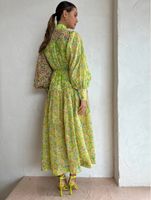 Women's Regular Dress Streetwear Shirt Collar Printing Pocket Long Sleeve Ditsy Floral Maxi Long Dress Travel Daily main image 5
