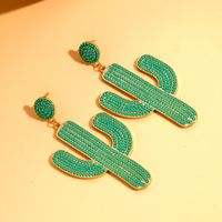 1 Pair Elegant Lady Pastoral Cactus Plating Alloy Drop Earrings main image 1