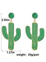 1 Pair Elegant Lady Pastoral Cactus Plating Alloy Drop Earrings main image 4