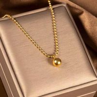 Acero Titanio Chapados en oro de 18k Elegante Señora Color Sólido Collar Colgante main image 1