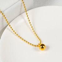 Acero Titanio Chapados en oro de 18k Elegante Señora Color Sólido Collar Colgante sku image 1