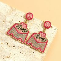 1 Pair Simple Style Classic Style Round Inlay Alloy Seed Bead Drop Earrings main image 4