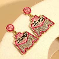 1 Pair Simple Style Classic Style Round Inlay Alloy Seed Bead Drop Earrings main image 5