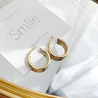 1 Pair Simple Style Solid Color Plating Alloy White Gold Plated Earrings main image 9