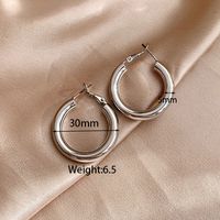 1 Pair Simple Style Solid Color Plating Alloy White Gold Plated Earrings sku image 1
