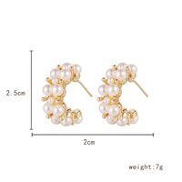 1 Pair Elegant Geometric Plating Inlay Alloy Artificial Pearls Ear Studs main image 4