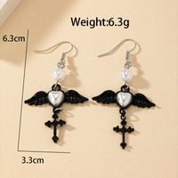 1 Pair Simple Style Heart Shape Plating Inlay Alloy Acrylic White Gold Plated Drop Earrings sku image 2