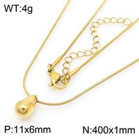 Stainless Steel 18K Gold Plated Simple Style Commute Plating Chain Water Droplets Solid Color Necklace sku image 6