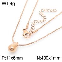 Stainless Steel 18K Gold Plated Simple Style Commute Plating Chain Water Droplets Solid Color Necklace sku image 7