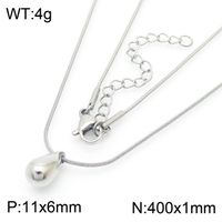 Stainless Steel 18K Gold Plated Simple Style Commute Plating Chain Water Droplets Solid Color Necklace sku image 3