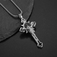 Casual Vintage Style Punk Cross Stainless Steel Men's Pendant Necklace sku image 1