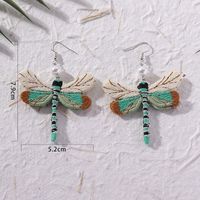 1 Pair Bohemian Dragonfly Handmade Alloy Cloth Ear Hook main image 5