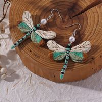 1 Pair Bohemian Dragonfly Handmade Alloy Cloth Ear Hook main image 2