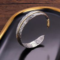 Casual Punk Simple Style Feather Alloy Plating Men's Bangle main image 1