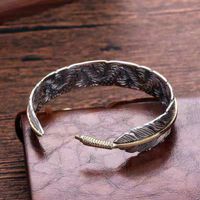 Casual Punk Simple Style Feather Alloy Plating Men's Bangle main image 5