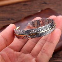Casual Punk Simple Style Feather Alloy Plating Men's Bangle main image 4