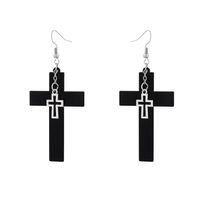 1 Pair Vintage Style Cross Plating Alloy Resin Ear Hook main image 2